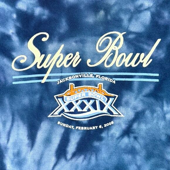 Vintage NFL 2005 Super Bowl XXXIX Embroidered Tie Dye Top - Size Large - Picture 2 of 5